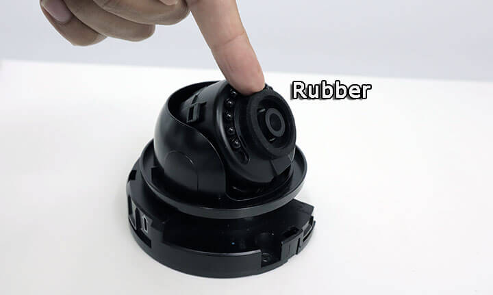 Dome camera with rubber protection