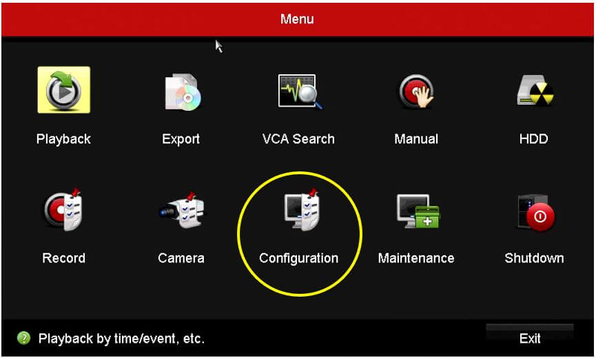 Hikvision DVR Configuration Menu Hikvision DVR Configuration Menu