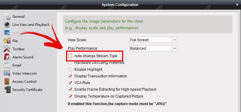 Hikvision-reconnectiong-error-code-91-auto-change-streaming-type1 Change the auto stream parameter