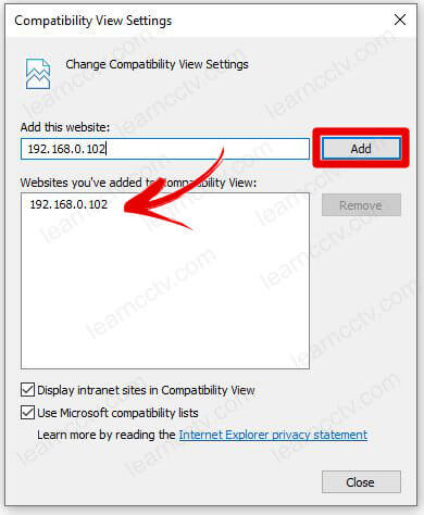 Internet Explorer Compatibility View Settings Add Camera Internet Explorer Compatibility View Settings Add Camera