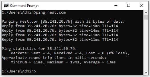 Ping Nest Server Ping Nest Server