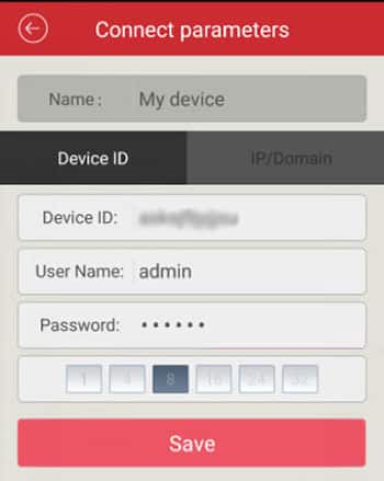 Zosi DVR connect parameters Zosi DVR connect parameters