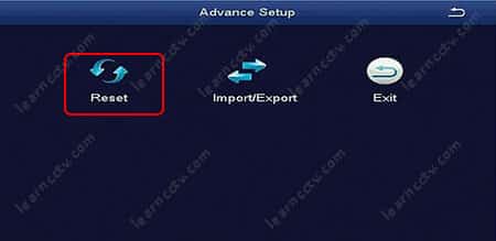 Zosi DVR Reset Menu Zosi DVR Reset Menu