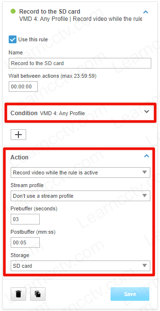 Axis SD card rec setup VMD Axis SD card rec setup VMD