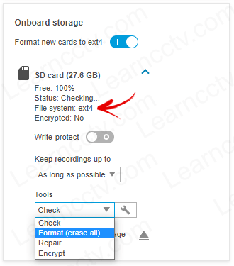 Format the SD card Format the SD card