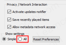 VLC show settings all VLC show settings all