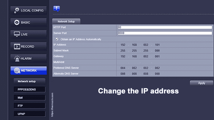 Zosi IP camera change IP address Zosi IP camera change IP address